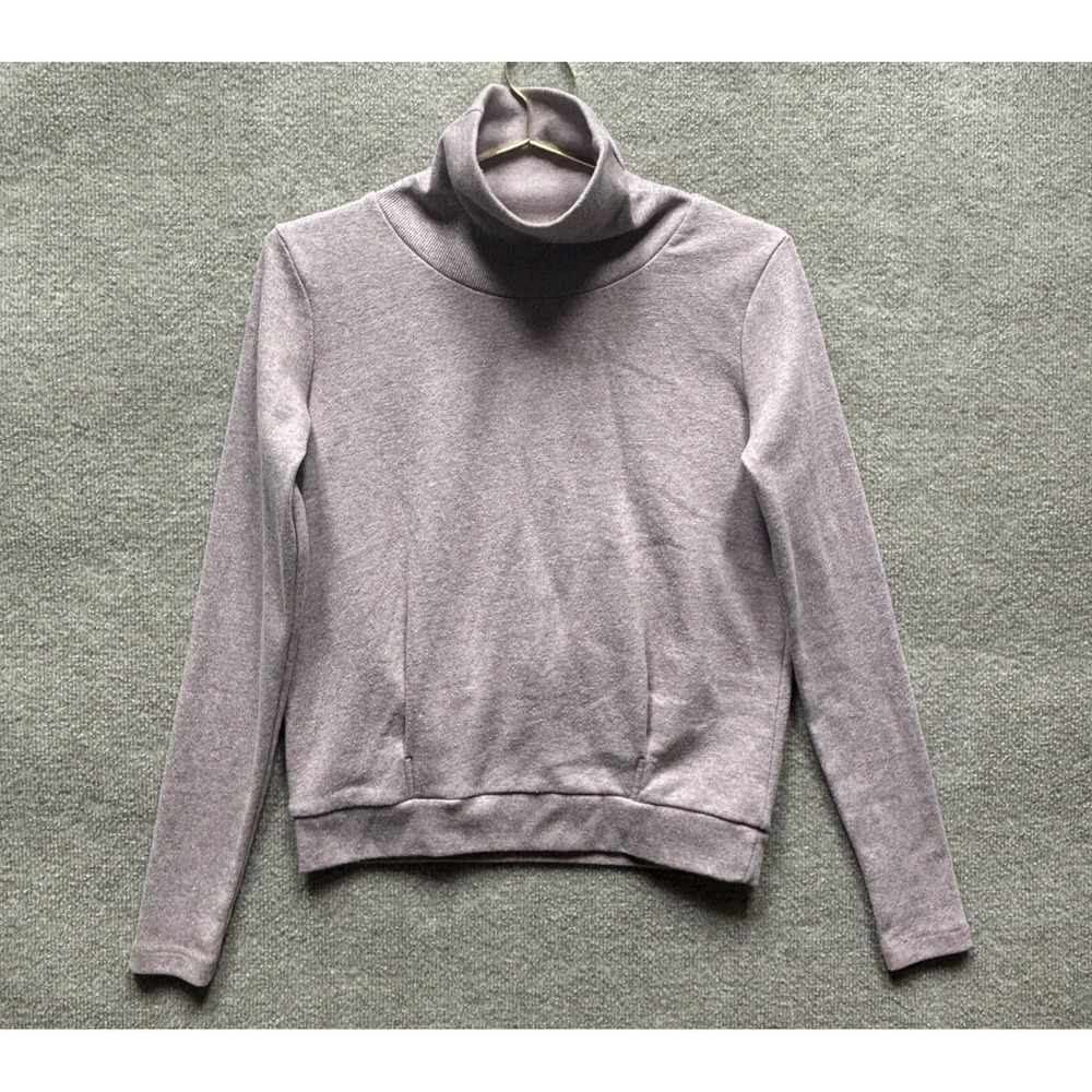 Alo Yoga Pullover Sweater Women Small Faint Pink‎ Cowl Neck Funnel Pleated Cozy